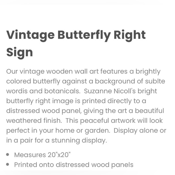 Set-Butterfly Wall Art 1-Right Butterfly & 1- Left Butterfly Print - Picture 5 of 7